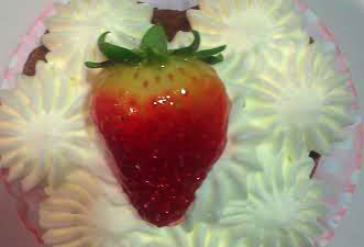Postre, fresas con nata