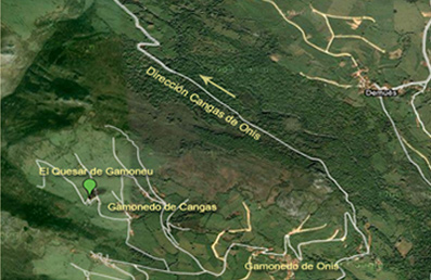 Mapa de Localización del hotel en Cangas de Onís